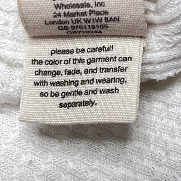 We the Free Kai Henley White Waffle Knit Babydoll Top Size M - Picture 6 of 6